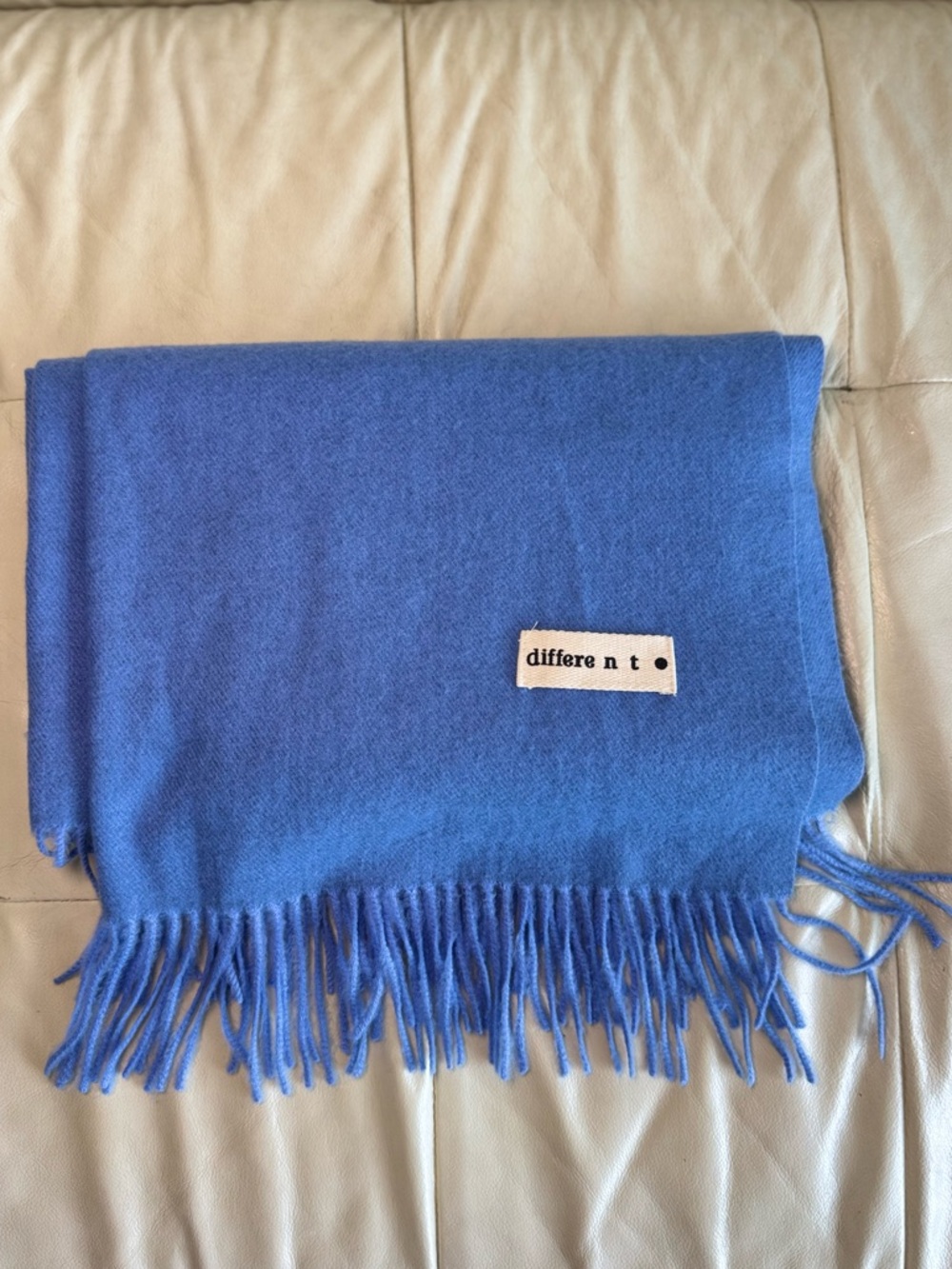 Differe n t Label Blue Fringe Scarf
